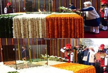 Shri Manoj Sinha, Hon’ble Lt. Governor, JK paid homage to Martyrs at Jammu on 73rd Republic Day